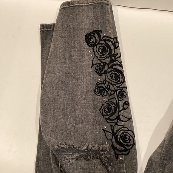 Jessica Simpson Gray Mika Best Friend Distressed  Jeans Sz 30 - Picture 12 of 12